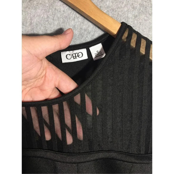 Womens Cato Dress Professional Black Career Work Business Casual Sheer Detailing - Picture 2 of 6